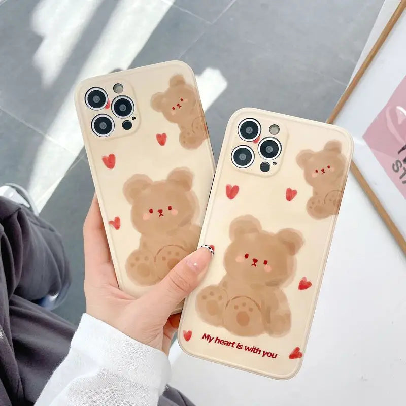 Bear Phone Case - iPhone 13 Pro Max / 13 Pro / 13 / 13 mini / 12 Pro Max / 12 Pro / 12 / 12 mini / 11 Pro Max / 11 Pro / 11 / SE / XS Max / XS / XR / X / SE 2 / 8 / 8 Plus / 7 / 7 Plus-5