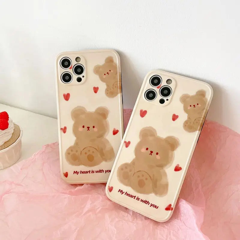 Bear Phone Case - iPhone 13 Pro Max / 13 Pro / 13 / 13 mini / 12 Pro Max / 12 Pro / 12 / 12 mini / 11 Pro Max / 11 Pro / 11 / SE / XS Max / XS / XR / X / SE 2 / 8 / 8 Plus / 7 / 7 Plus-6