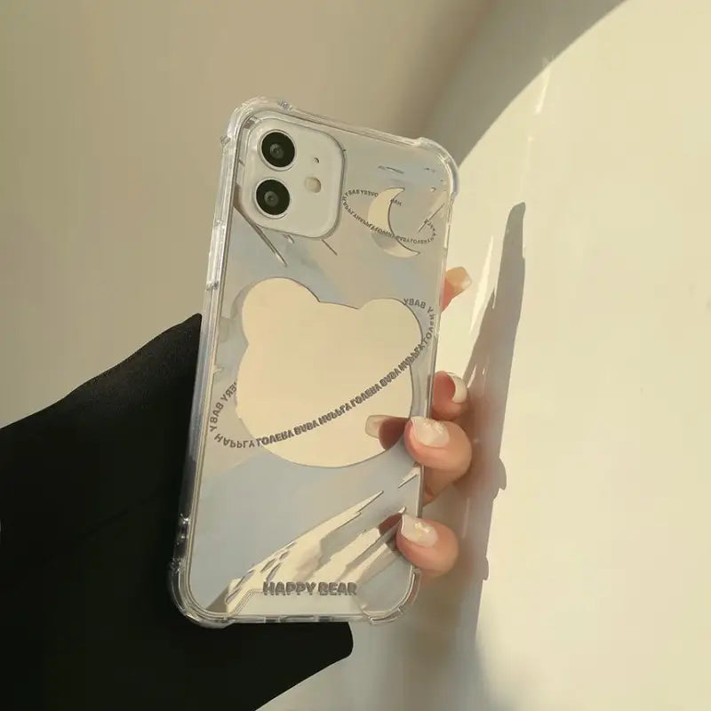 Bear Planet Mirrored Phone Case - Iphone 7 / 8 / Se, 7 Plus / 8 Plus, X / Xs, Xs Max, Xr, 11, 11 Pro, 11 Pro Max, 12 Mini, 12, 12 Pro, 12 Pro Max, 13mini, 13, 13pro, 13pro Max-6