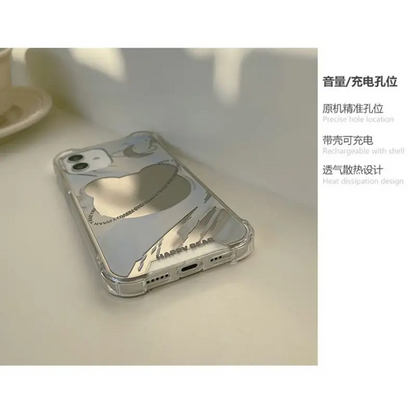 Bear Planet Mirrored Phone Case - Iphone 7 / 8 / Se, 7 Plus / 8 Plus, X / Xs, Xs Max, Xr, 11, 11 Pro, 11 Pro Max, 12 Mini, 12, 12 Pro, 12 Pro Max, 13mini, 13, 13pro, 13pro Max-3