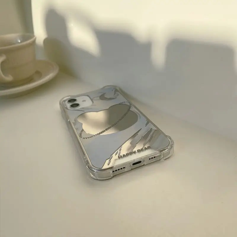 Bear Planet Mirrored Phone Case - Iphone 7 / 8 / Se, 7 Plus / 8 Plus, X / Xs, Xs Max, Xr, 11, 11 Pro, 11 Pro Max, 12 Mini, 12, 12 Pro, 12 Pro Max, 13mini, 13, 13pro, 13pro Max-14