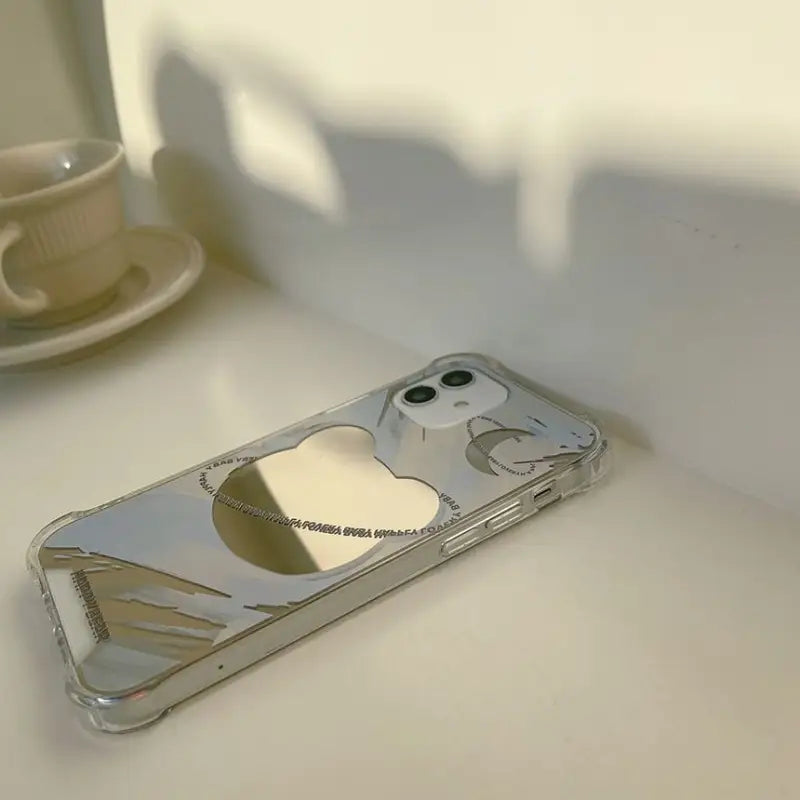 Bear Planet Mirrored Phone Case - Iphone 7 / 8 / Se, 7 Plus / 8 Plus, X / Xs, Xs Max, Xr, 11, 11 Pro, 11 Pro Max, 12 Mini, 12, 12 Pro, 12 Pro Max, 13mini, 13, 13pro, 13pro Max-13