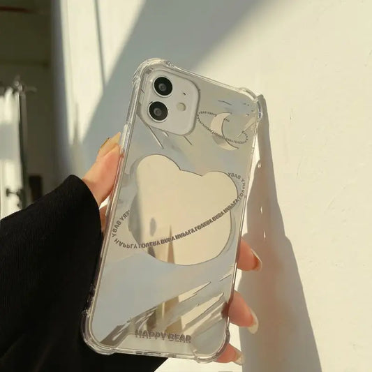 Bear Planet Mirrored Phone Case - Iphone 7 / 8 / Se, 7 Plus / 8 Plus, X / Xs, Xs Max, Xr, 11, 11 Pro, 11 Pro Max, 12 Mini, 12, 12 Pro, 12 Pro Max, 13mini, 13, 13pro, 13pro Max-9