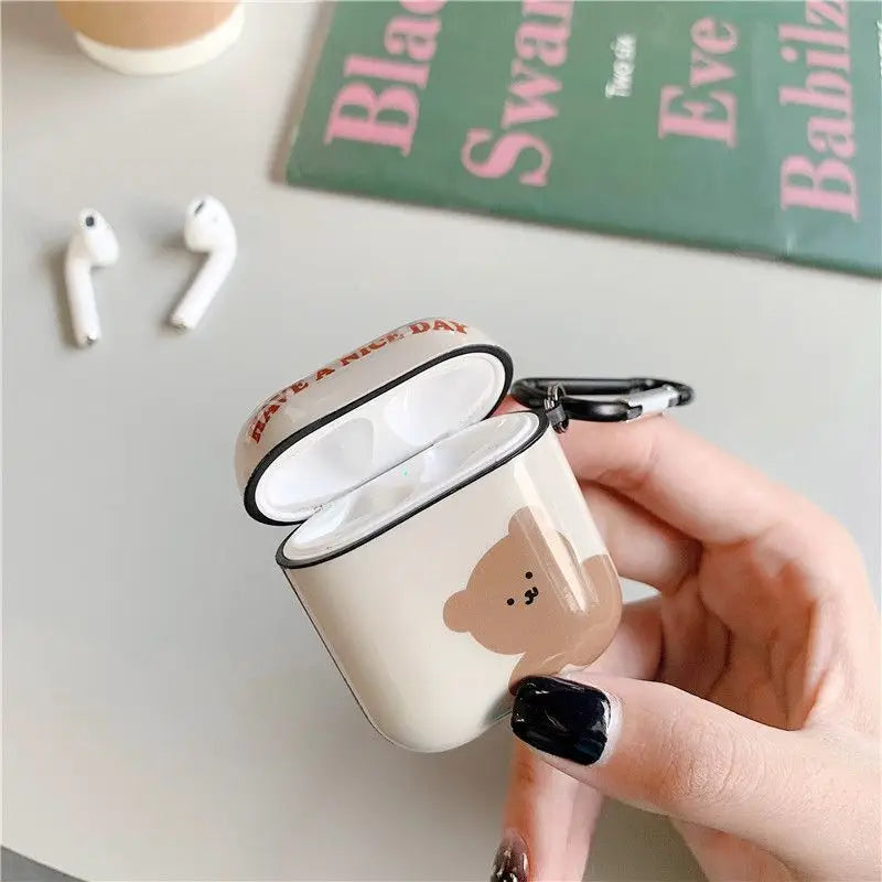 Bear Print AirPods Case Protection Cover-1