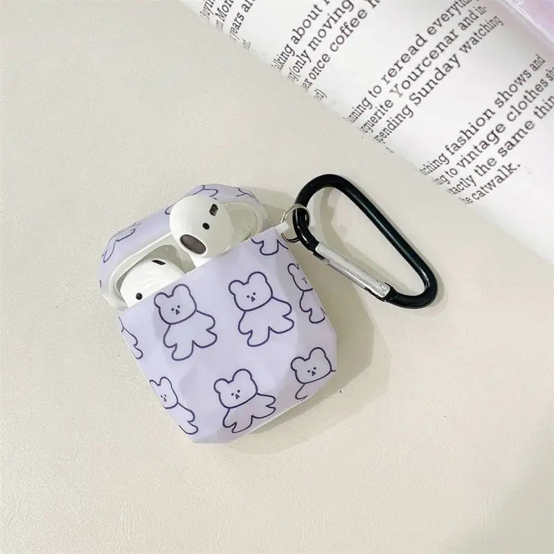 Bear Print Bow AirPods / AirPods Pro Earphone Case Skin B276