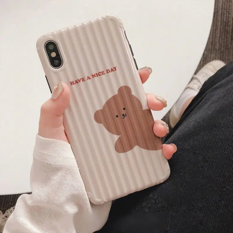 Bear Print Mobile Case - iPhone XS Max / XS / XR / X / 8 / 8