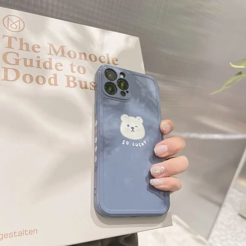 Bear Print Phone Case - iPhone 12 Pro Max / 12 Pro / 12 / 12 mini / 11 Pro Max / 11 Pro / 11 / SE / XS Max / XS / XR / X / SE 2 / 8 / 8 Plus / 7 / 7 Plus-6