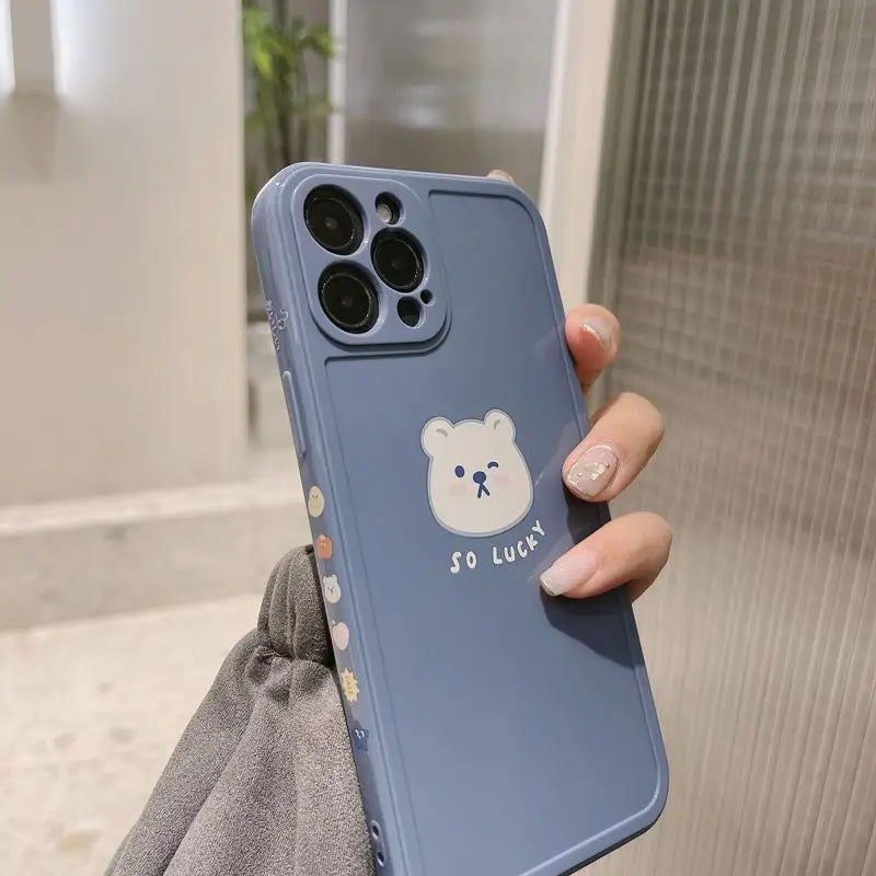 Bear Print Phone Case - iPhone 12 Pro Max / 12 Pro / 12 / 12 mini / 11 Pro Max / 11 Pro / 11 / SE / XS Max / XS / XR / X / SE 2 / 8 / 8 Plus / 7 / 7 Plus-9