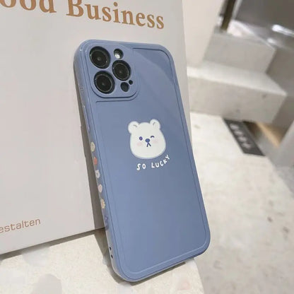 Bear Print Phone Case - iPhone 12 Pro Max / 12 Pro / 12 / 12 mini / 11 Pro Max / 11 Pro / 11 / SE / XS Max / XS / XR / X / SE 2 / 8 / 8 Plus / 7 / 7 Plus-7