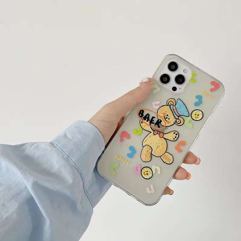 Bear Printing With Beads Chain iPhone Case BP235 - iphone 