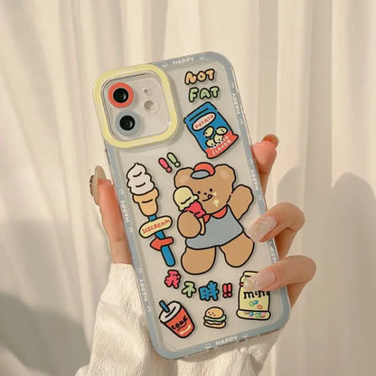 Bear Transparent Phone Case - iPhone 12 Pro Max / 12 Pro / 12 / 12 mini / 11 Pro Max / 11 Pro / 11 / SE / XS Max / XS / XR / X / SE 2 / 8 / 8 Plus / 7 / 7 Plus-2