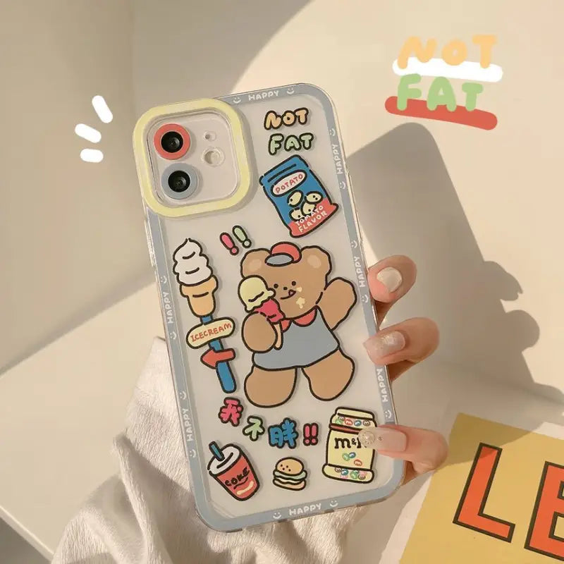 Bear Transparent Phone Case - iPhone 12 Pro Max / 12 Pro / 12 / 12 mini / 11 Pro Max / 11 Pro / 11 / SE / XS Max / XS / XR / X / SE 2 / 8 / 8 Plus / 7 / 7 Plus-1