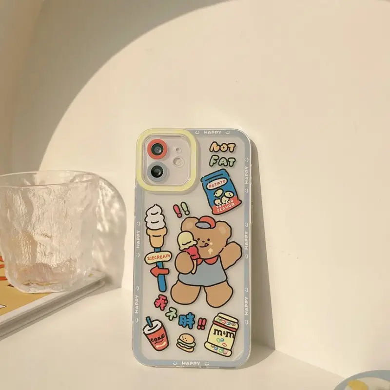 Bear Transparent Phone Case - iPhone 12 Pro Max / 12 Pro / 12 / 12 mini / 11 Pro Max / 11 Pro / 11 / SE / XS Max / XS / XR / X / SE 2 / 8 / 8 Plus / 7 / 7 Plus-15