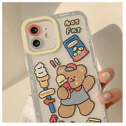 Bear Transparent Phone Case - iPhone 12 Pro Max / 12 Pro / 12 / 12 mini / 11 Pro Max / 11 Pro / 11 / SE / XS Max / XS / XR / X / SE 2 / 8 / 8 Plus / 7 / 7 Plus-6