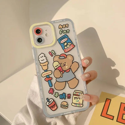 Bear Transparent Phone Case - iPhone 12 Pro Max / 12 Pro / 12 / 12 mini / 11 Pro Max / 11 Pro / 11 / SE / XS Max / XS / XR / X / SE 2 / 8 / 8 Plus / 7 / 7 Plus-12