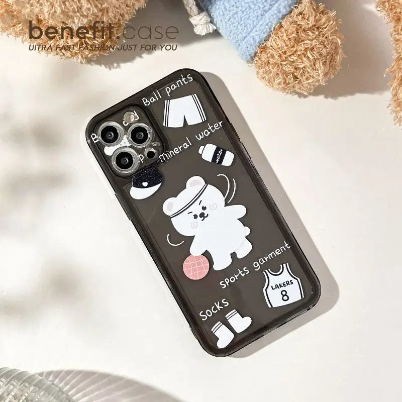 Bear Transparent Phone Case - iPhone 13 Pro Max / 13 Pro / 13 / 13 mini / 12 Pro Max / 12 Pro / 12 / 12 mini / 11 Pro Max / 11 Pro / 11 / SE / XS Max / XS / XR / X / SE 2 / 8 / 8 Plus / 7 / 7 Plus / 6 / 6 Plus-2