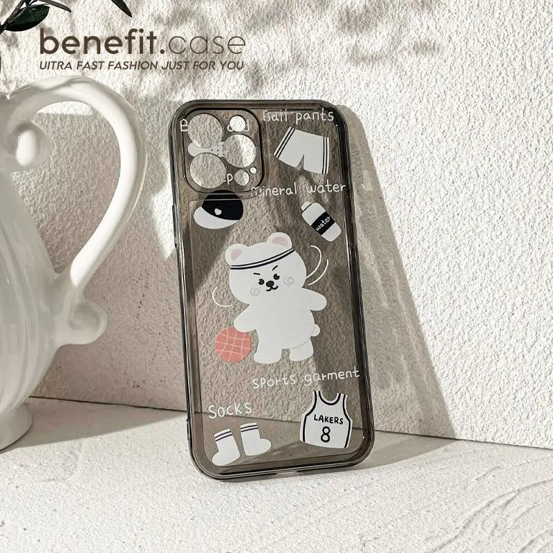 Bear Transparent Phone Case - iPhone 13 Pro Max / 13 Pro / 13 / 13 mini / 12 Pro Max / 12 Pro / 12 / 12 mini / 11 Pro Max / 11 Pro / 11 / SE / XS Max / XS / XR / X / SE 2 / 8 / 8 Plus / 7 / 7 Plus / 6 / 6 Plus-22