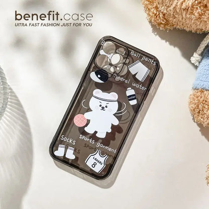 Bear Transparent Phone Case - iPhone 13 Pro Max / 13 Pro / 13 / 13 mini / 12 Pro Max / 12 Pro / 12 / 12 mini / 11 Pro Max / 11 Pro / 11 / SE / XS Max / XS / XR / X / SE 2 / 8 / 8 Plus / 7 / 7 Plus / 6 / 6 Plus-3