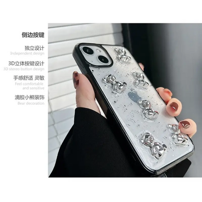 Bear Transparent Phone Case - iPhone 13 Pro Max / 13 Pro / 13 / 13 mini / 12 Pro Max / 12 Pro / 12 / 12 mini / 11 Pro Max / 11 Pro / 11 / SE / XS Max / XS / XR / X / SE 2 / 8 / 8 Plus / 7 / 7 Plus-4