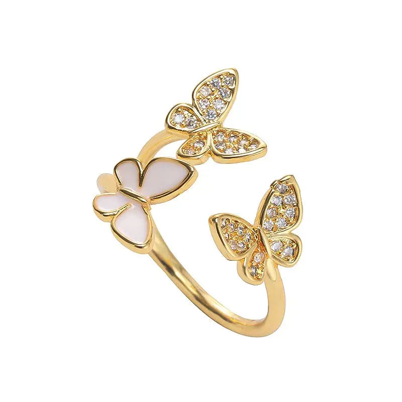 Bella Butterfly Gem Ring LIN11 - Gold