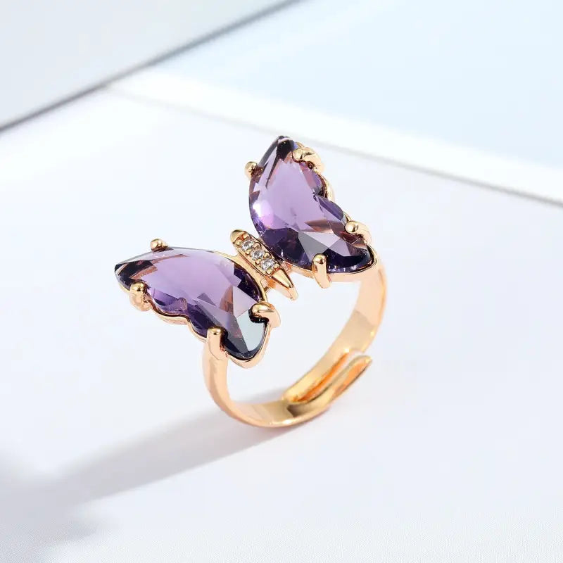 Big Butterfly Ring LIN70 - Purple - Rings