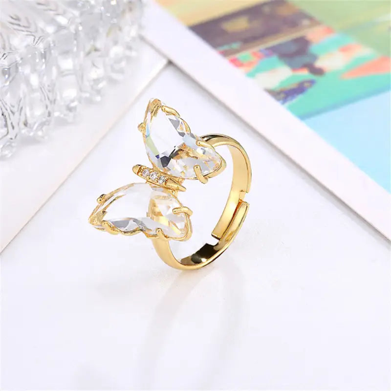 Big Butterfly Ring LIN70 - White - Rings