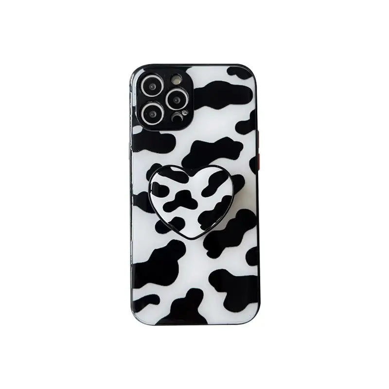 Black And White Printing With Heart Holder iPhone Case BP281