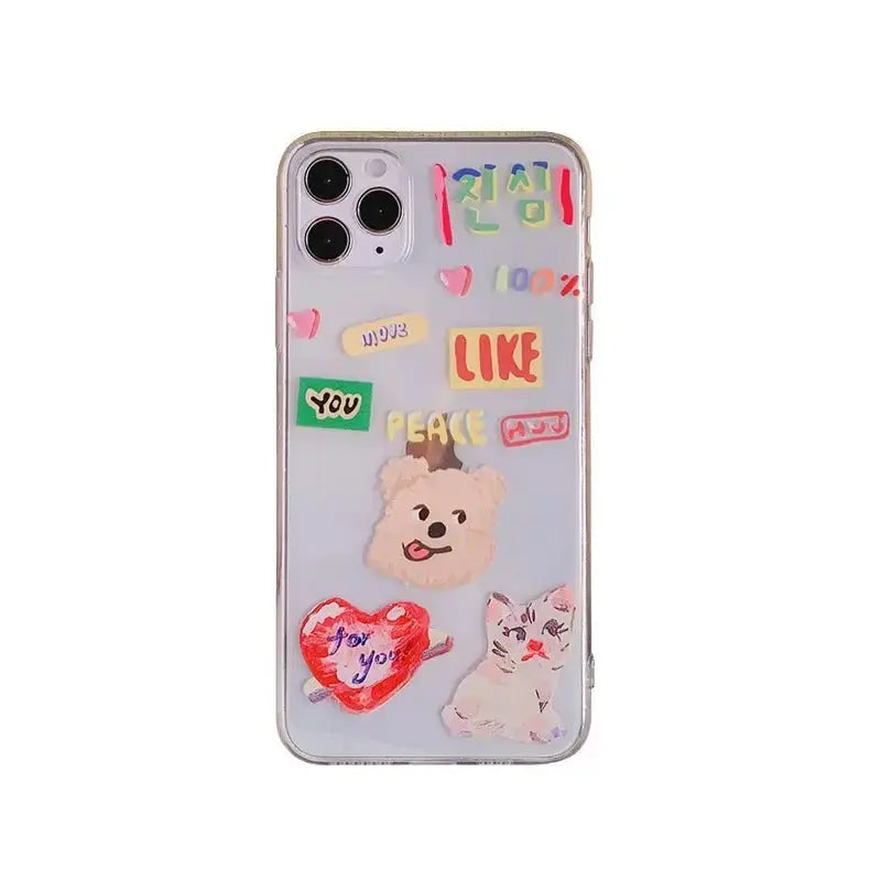 Black Cute Dog and Cat iPhone Case BP023 - iphone case
