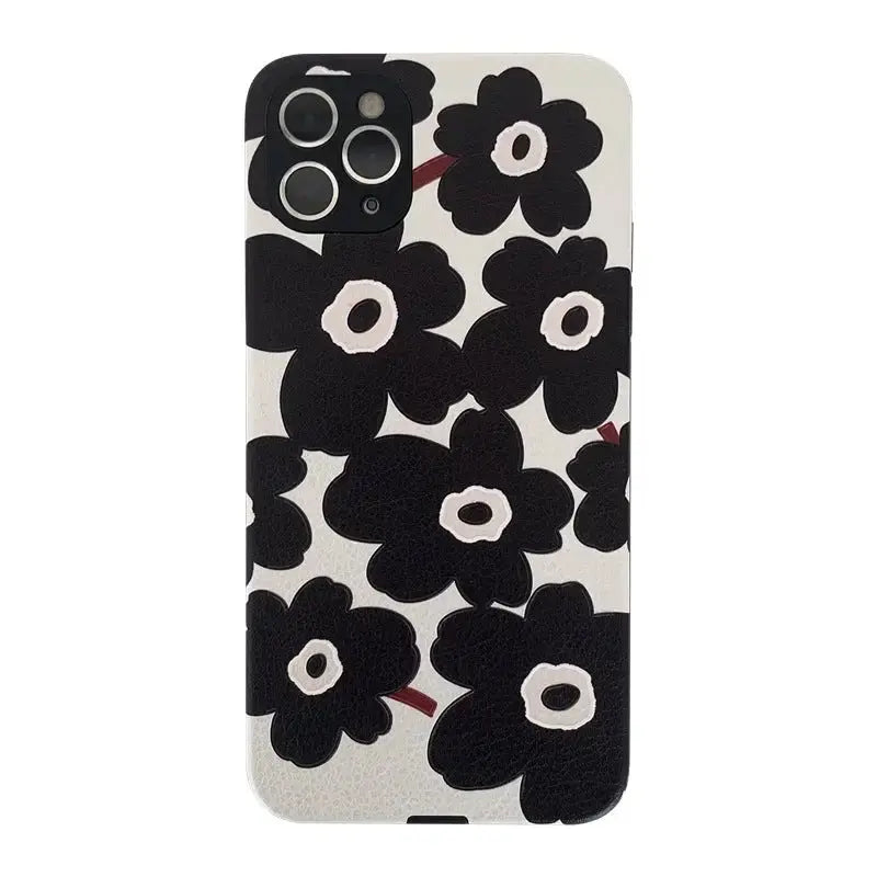 Black Flower Graphic iPhone Case BS011 - iphone case