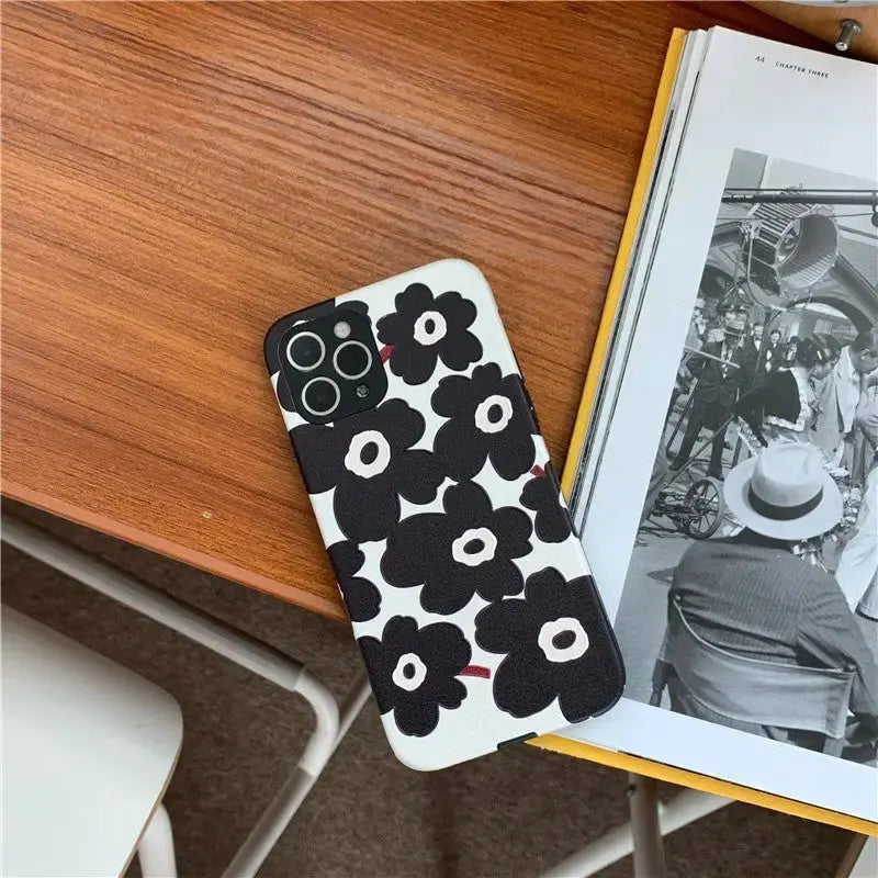 Black Flower Graphic iPhone Case BS011 - iphone case