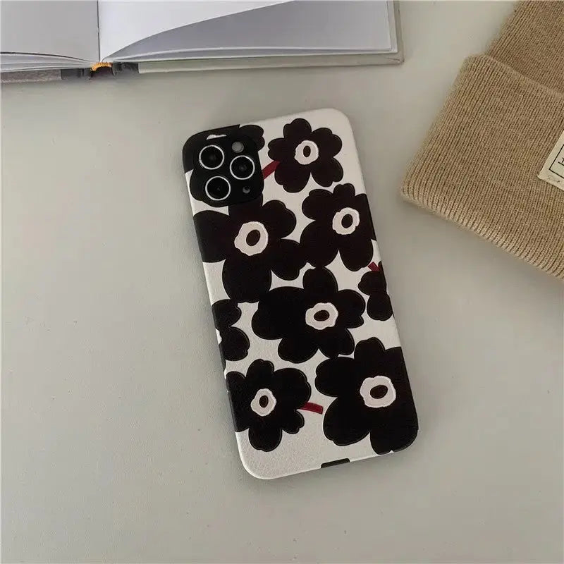 Black Flower Graphic iPhone Case BS011 - iphone case