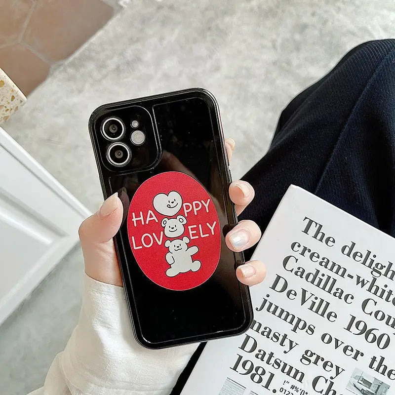 Black Happy Lovely Bear iPhone Case BP161 - iphone case