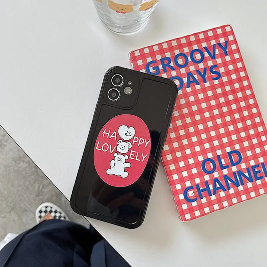 Black Happy Lovely Bear iPhone Case BP161 - iphone case