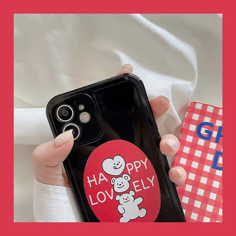Black Happy Lovely Bear iPhone Case BP161 - iphone case