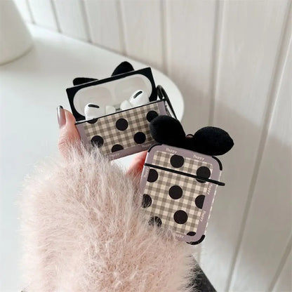 Black Polka Dot AirPods Earphone Case Skin-1