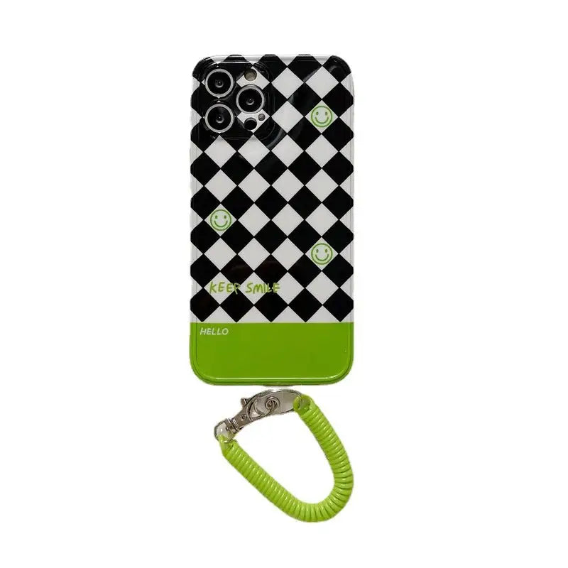 Black White Argyle Smile Face iPhone Case BP329 - iphone 