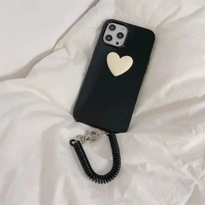 Black White Heart Chain iPhone Case - iphone case