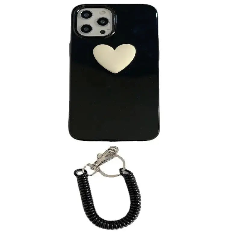 Black White Heart Chain iPhone Case - iphone case