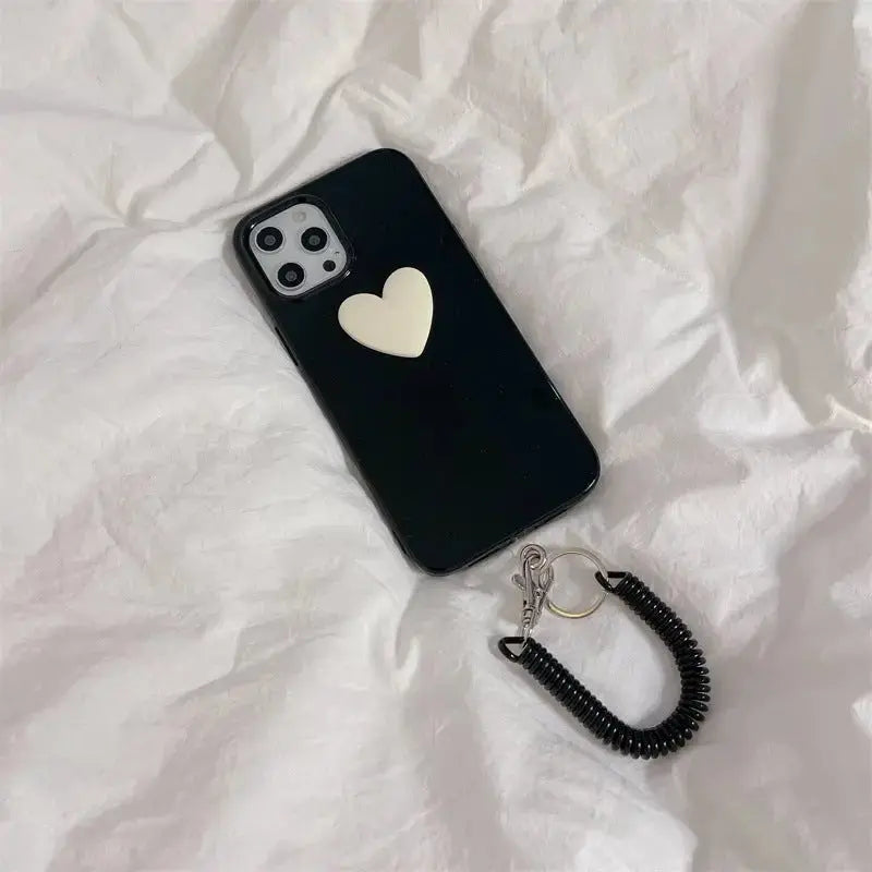 Black White Heart Chain iPhone Case - iphone case