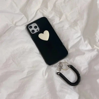 Black White Heart Chain iPhone Case - iphone case