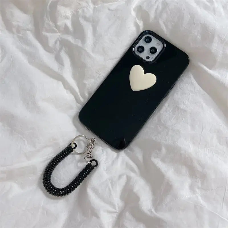 Black White Heart Chain iPhone Case - iphone case
