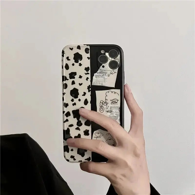 Black White Matched Color iPhone Case BP139 - iphone case