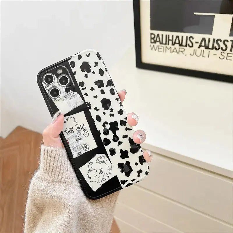Black White Matched Color iPhone Case BP139 - iphone case
