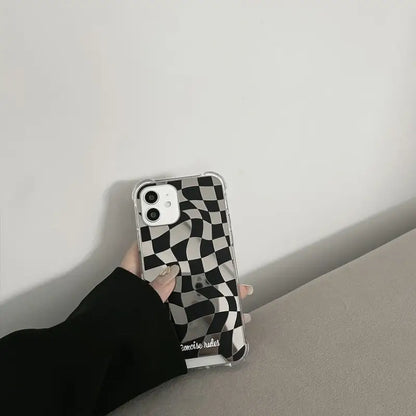 Black & White Mirrored Phone Case - Iphone 7 / 8 / Se, 7 Plus / 8 Plus, X / Xs, Xs Max, Xr, 11, 11 Pro, 11 Pro Max, 12 Mini, 12, 12 Pro, 12 Pro Max, 13mini, 13, 13pro, 13pro Max-15