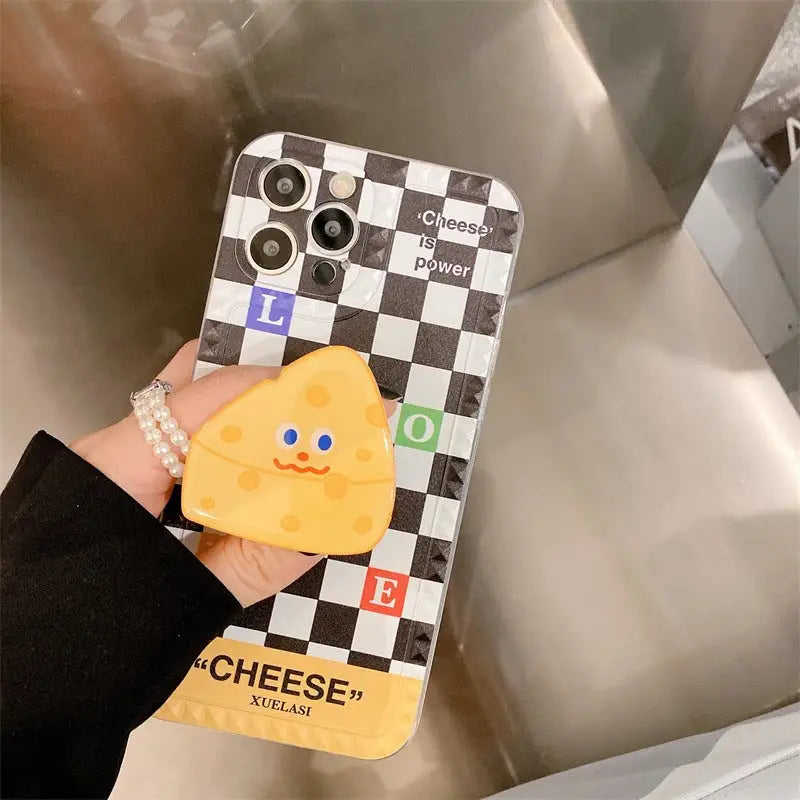 Black/White Grid With Cheese Holder iPhone Case BP298 - 