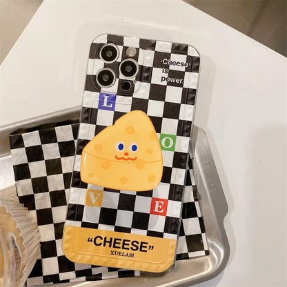 Black/White Grid With Cheese Holder iPhone Case BP298 - 