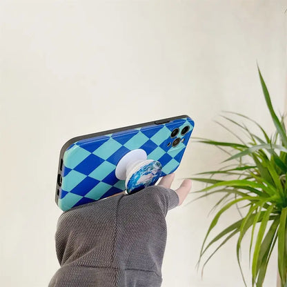 Blue Argyle With Earth Holder iPhone Case BP294 - iphone 