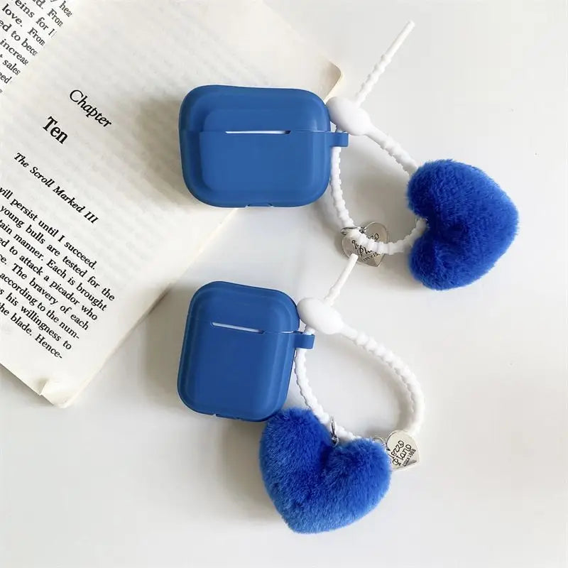 Blue Heart Airpods Earphone Case Cover-1