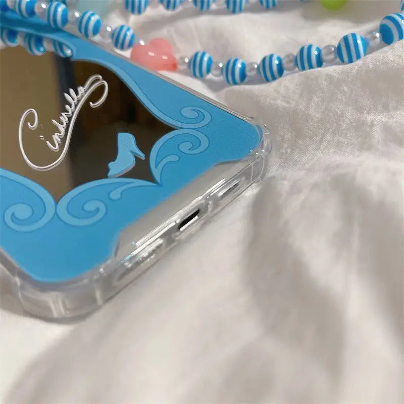 Blue Mirror With Beaded Chain iPhone Case BP316 - iphone 