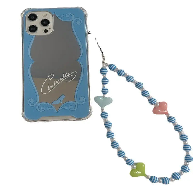 Blue Mirror With Beaded Chain iPhone Case BP316 - iphone 